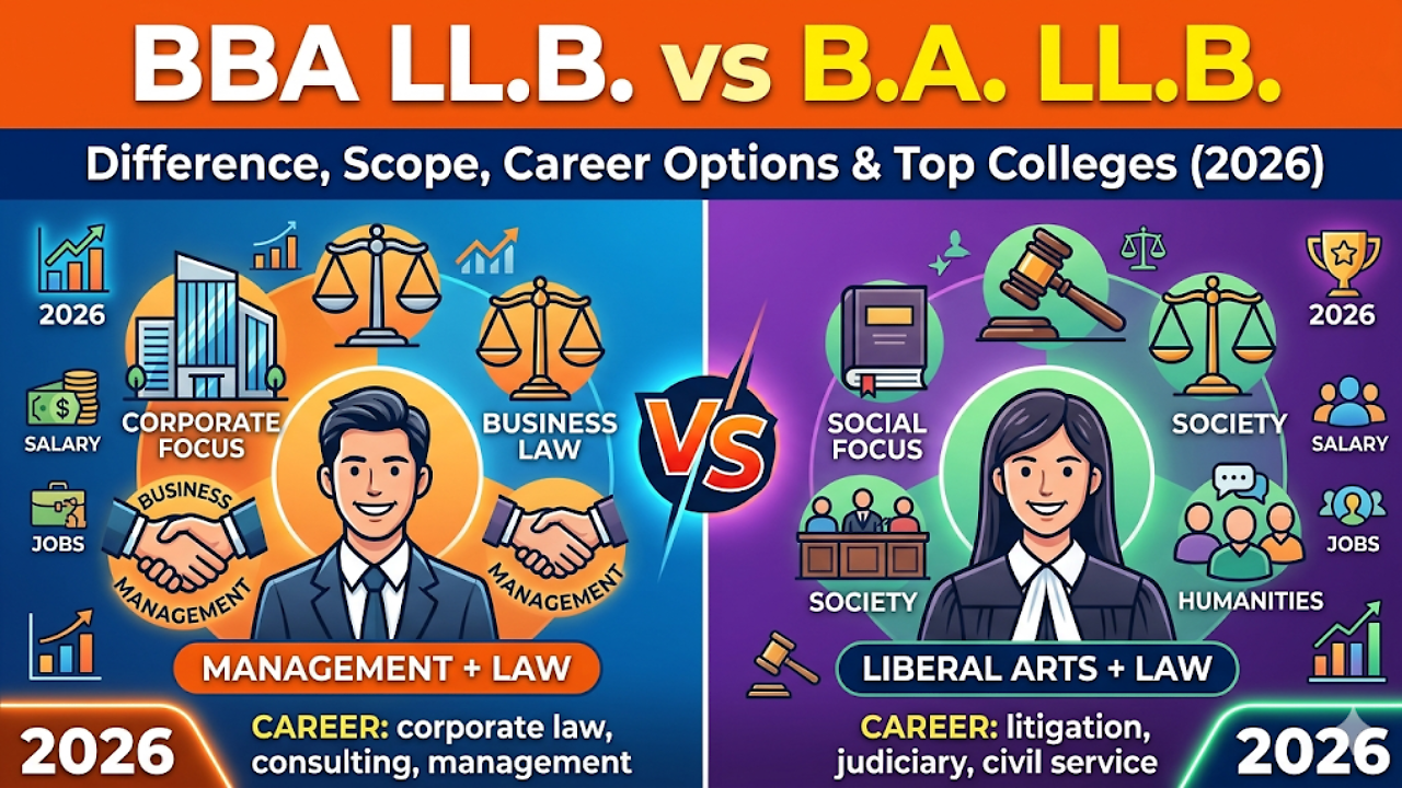 BBA LL.B. vs B.A. LL.B. 2026: Difference, Scope, Salary & Best Colleges ...